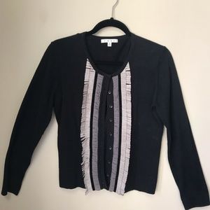 CAbi Sweater in Black & Grey